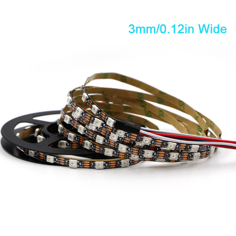 DC5V Narrowest 3mm/0.12in Wide SK6812 RGB 2020SMD 60LEDs/M Digital Individually Addressable LED Strips - 3.28ft Roll DC5V Narrowest 3mm/0.12in Wide SK6812 RGB 2020SMD 60LEDs/M Digital Individually Addressable LED Strips - 3.28ft Roll